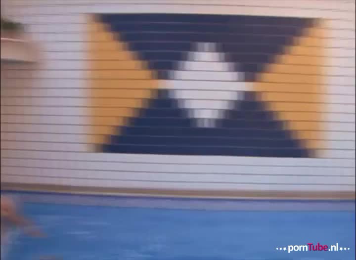 He pulls her bikini panties to the side